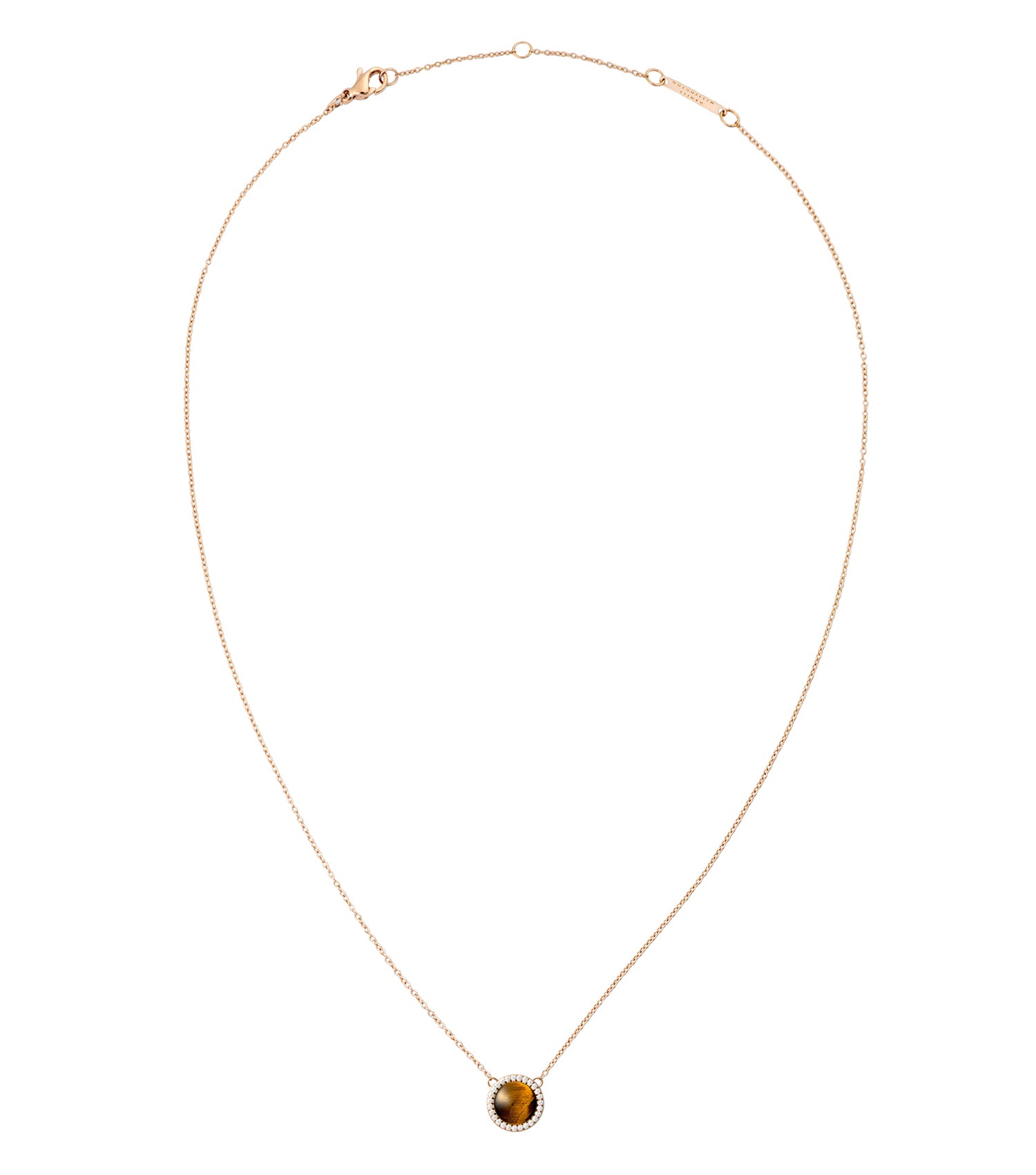 Audrey Necklace Tiger Eye Rose Gold