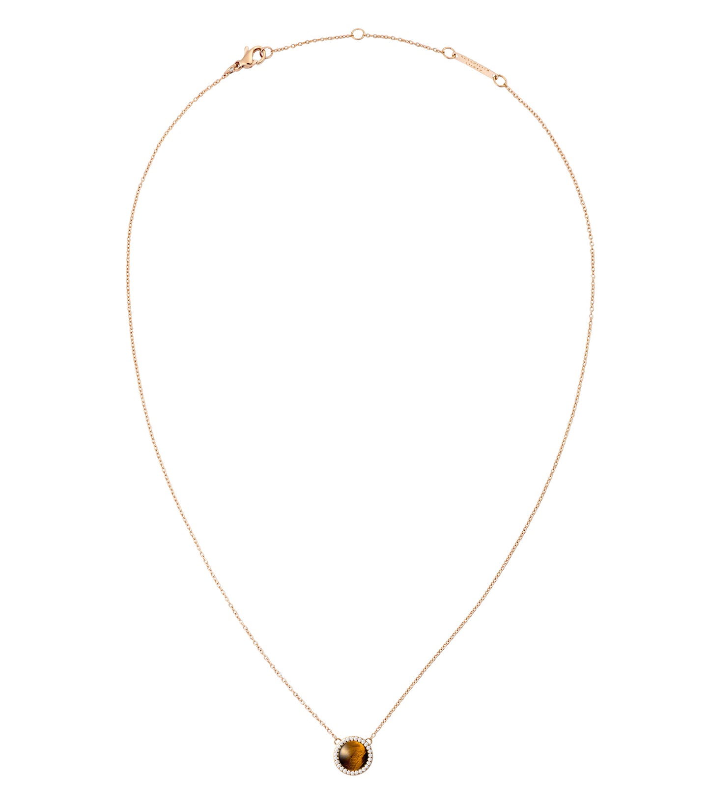 Audrey Necklace Tiger Eye Rose Gold