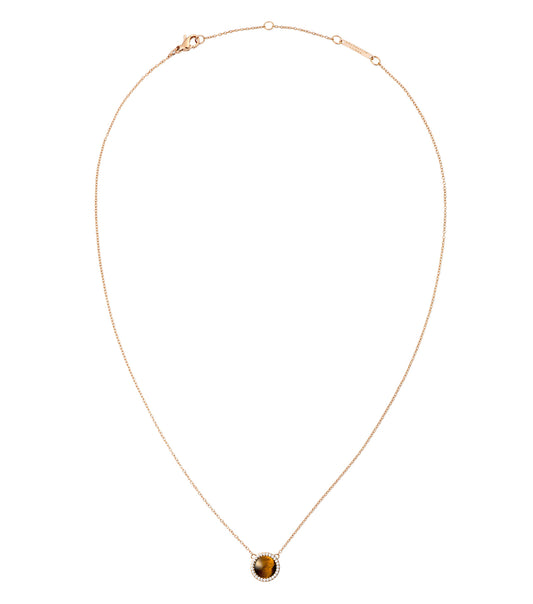 Audrey Necklace Tiger Eye Rose Gold
