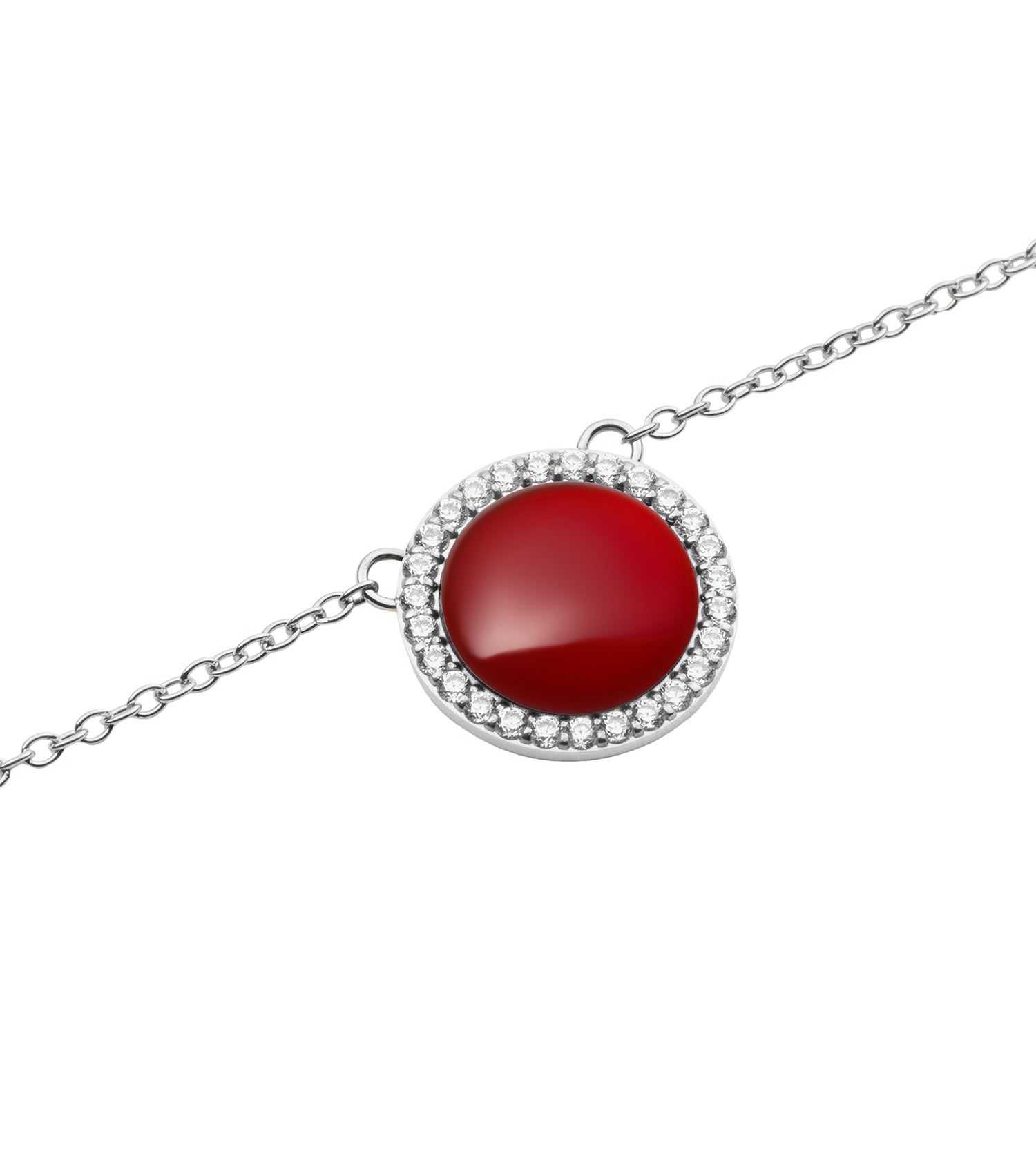 Audrey Necklace Red Agathe Silver