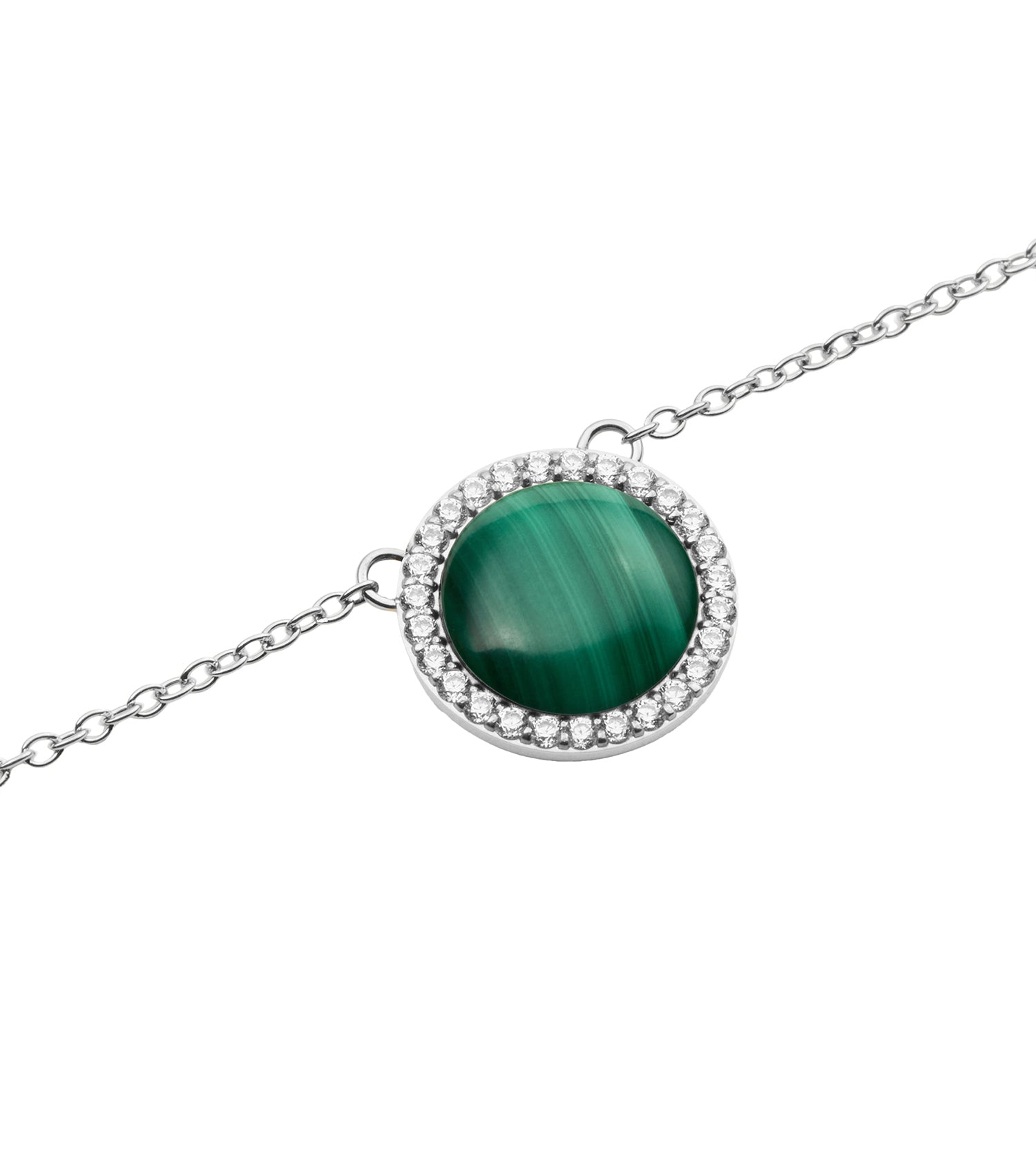 Audrey Necklace Malachite Silver