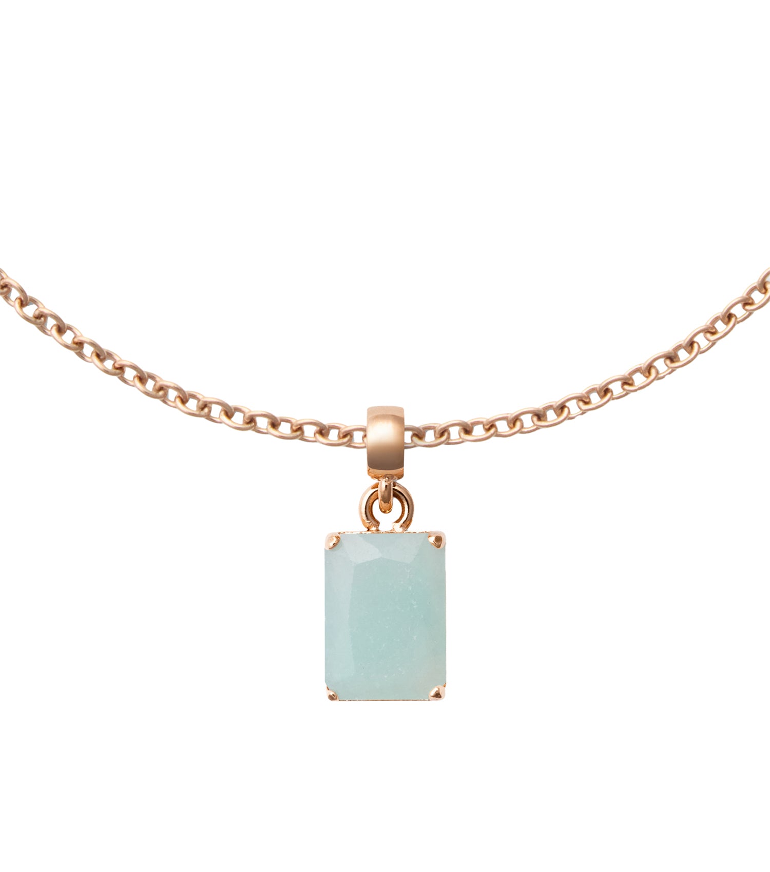 Amazonite Octagon Rose Gold Charm