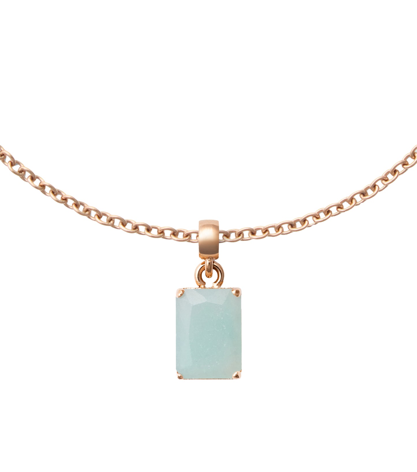 Amazonite Octagon Rose Gold Charm