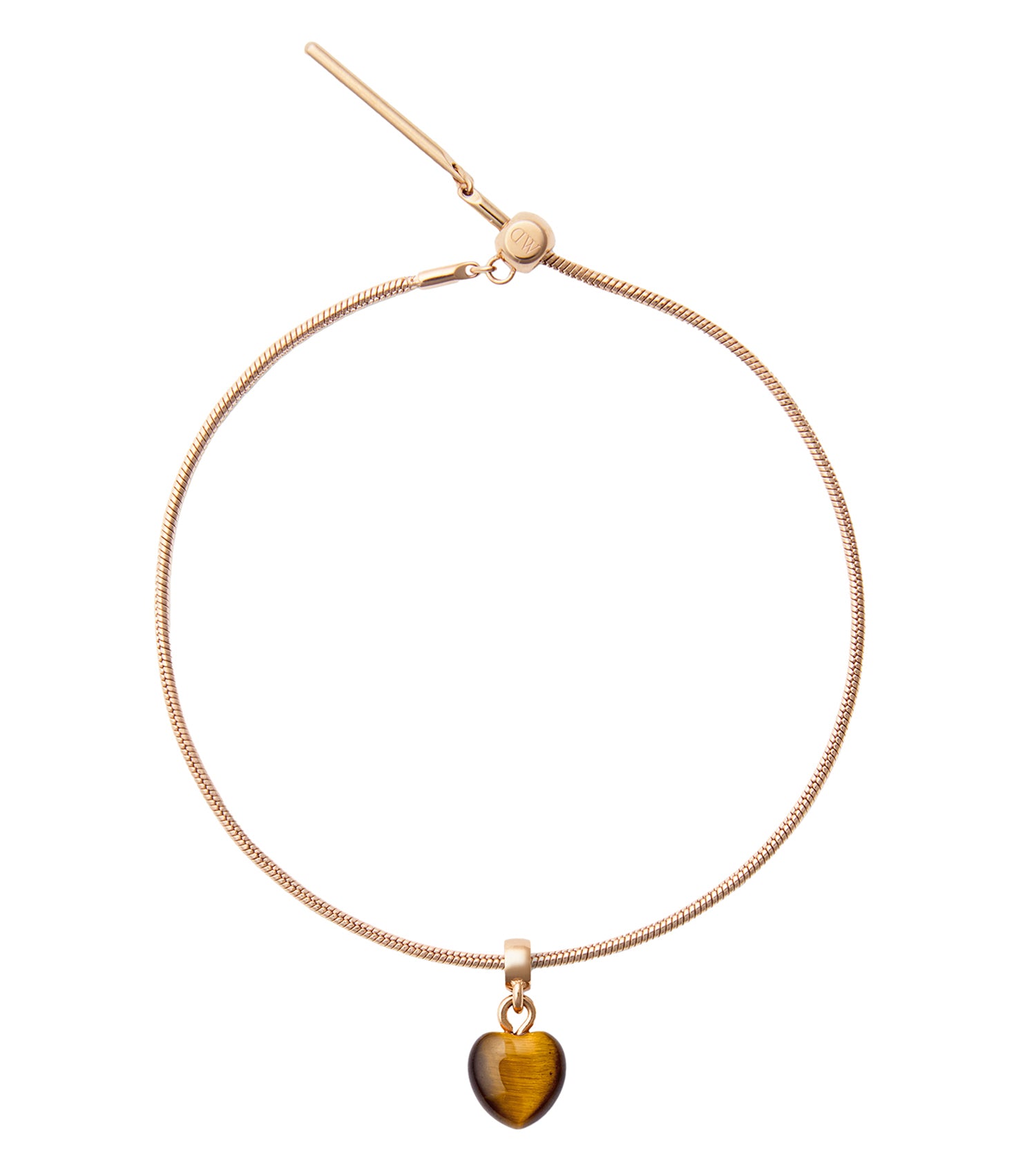 Tiger-eye Heart Rose Gold Charm