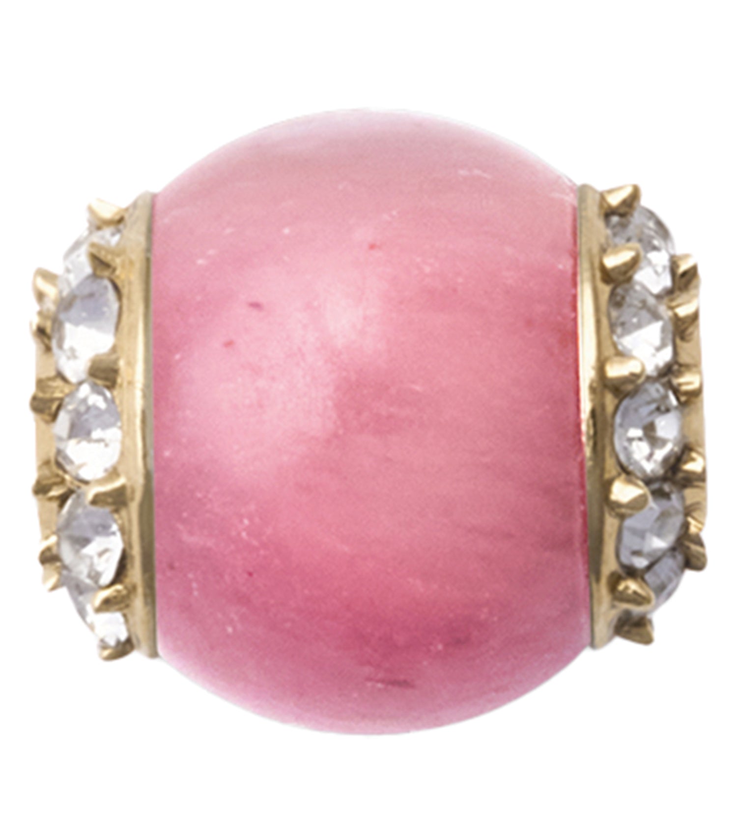 Rhodonite Crystal Orb Gold Charm