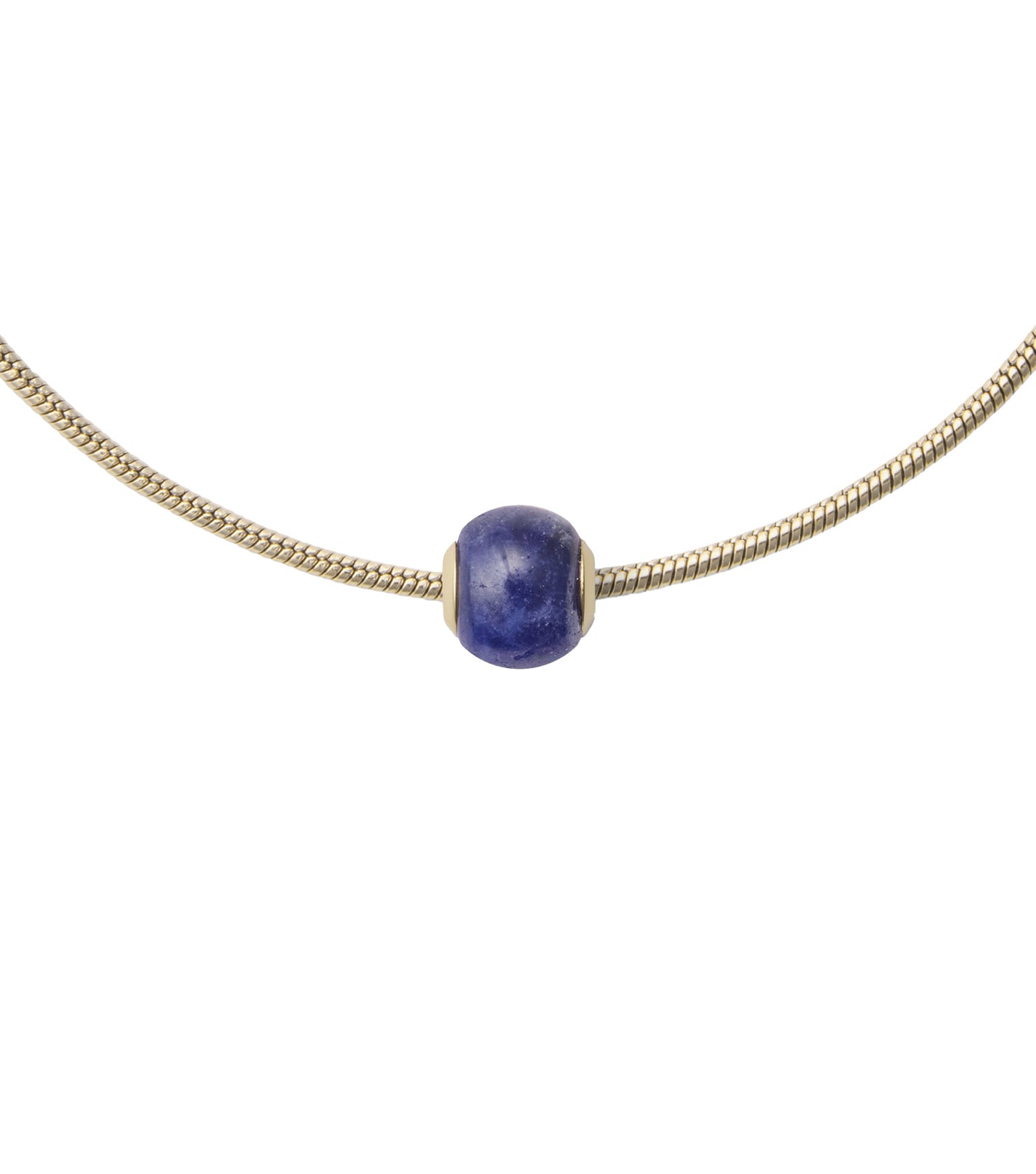 Blue Spot Orb Gold Charm