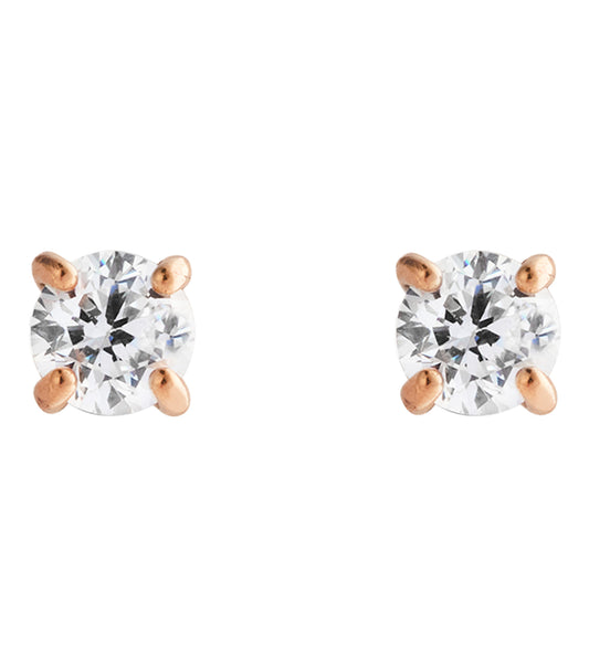 Mirelle Solitaire Stud Earring Rose Gold