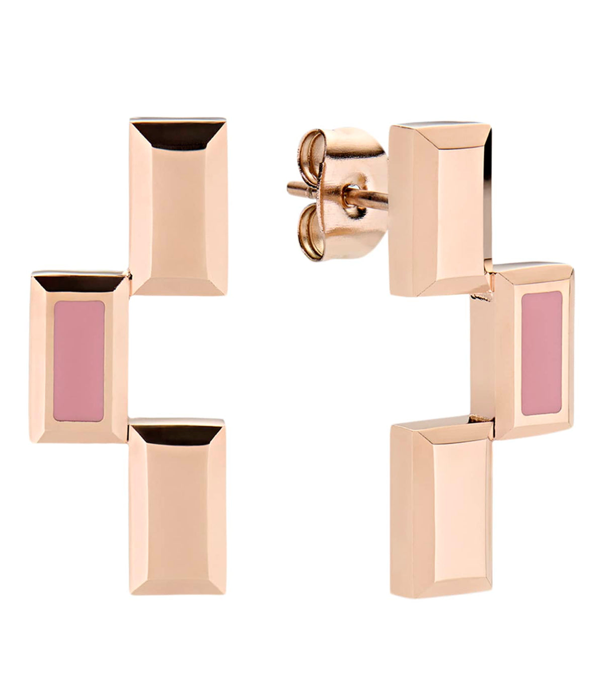 Bric Earrings Apricot Enamel RG