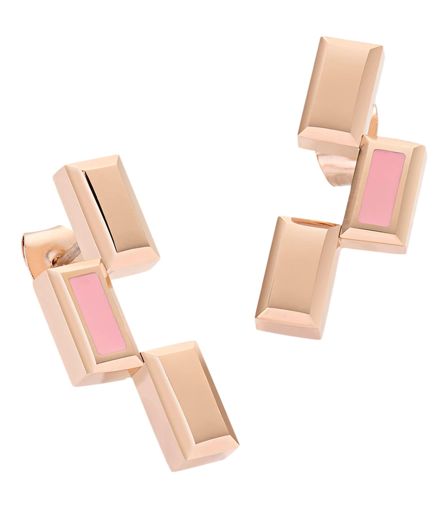 Bric Earrings Apricot Enamel RG
