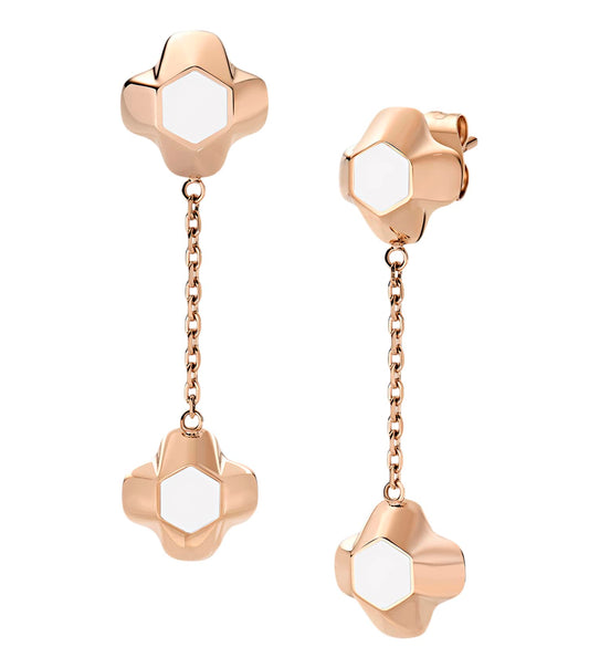 North Star Earrings Drop White Enamel RG