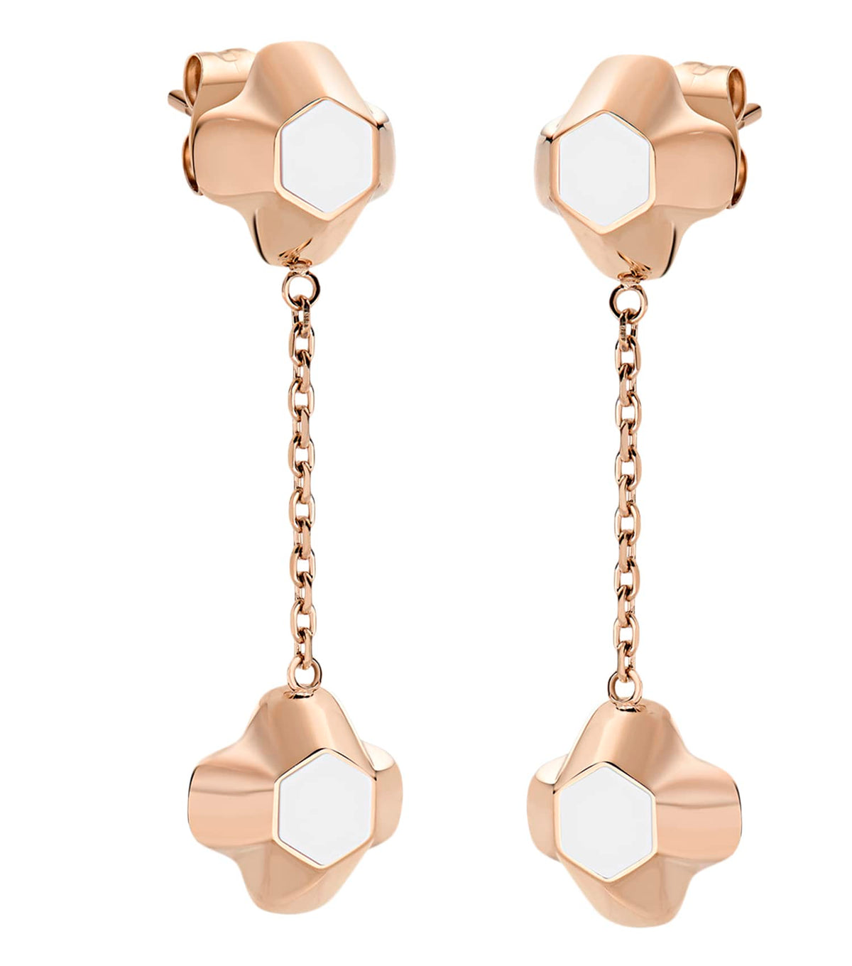 North Star Earrings Drop White Enamel RG