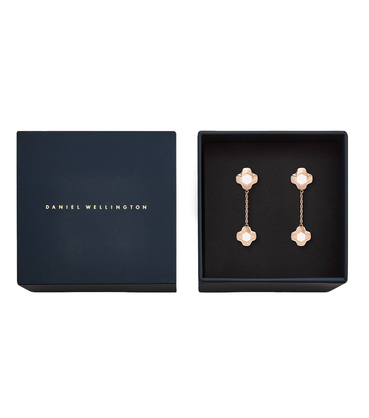 North Star Earrings Drop White Enamel RG