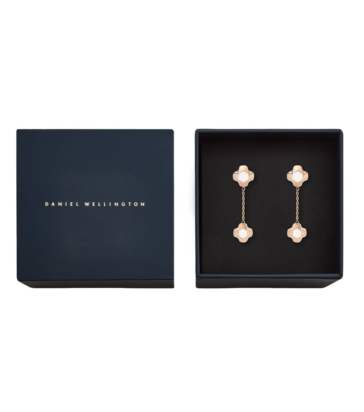 North Star Earrings Drop White Enamel RG