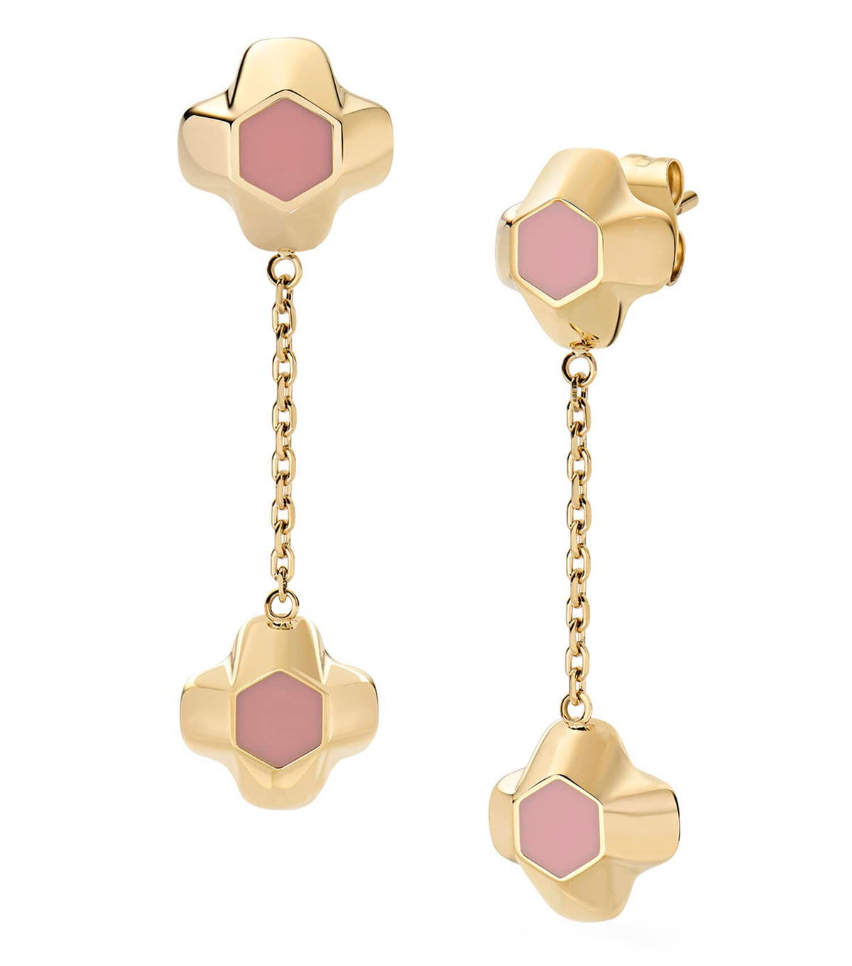 North Star Earrings Drop Apricot Enamel G