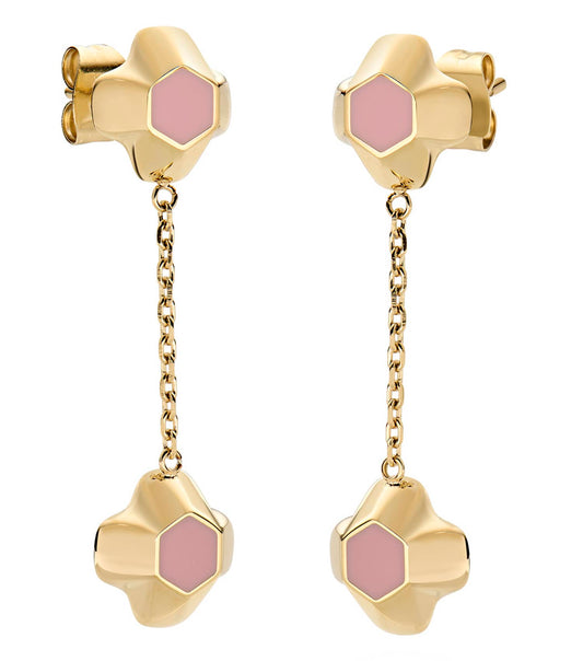 North Star Earrings Drop Apricot Enamel G