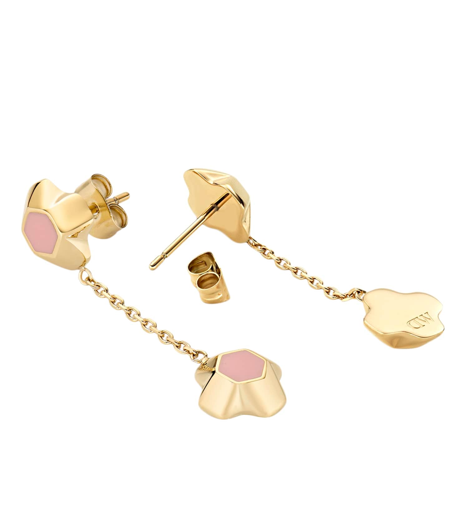 North Star Earrings Drop Apricot Enamel G