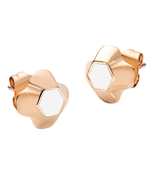 North Star Earrings Small White Enamel RG