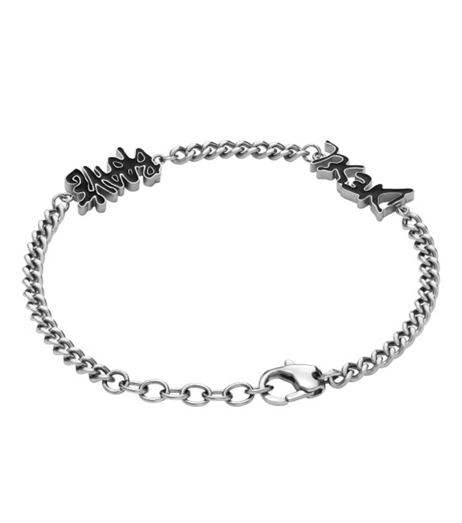Men Diesel Font Bracelet Silver Steel