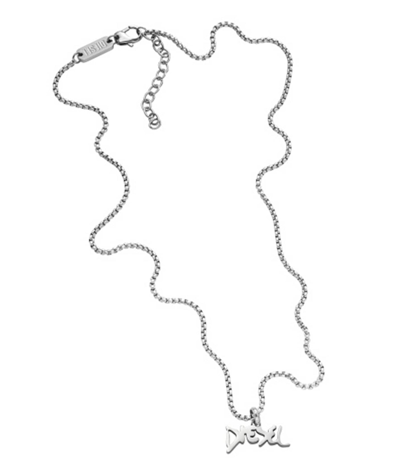 Men Diesel Font Necklace Silver Steel