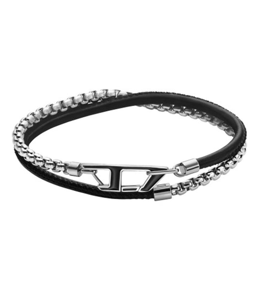 Men Diesel Font Bracelet Silver Steel