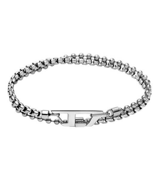Men Diesel Font Bracelet Silver Steel