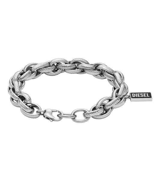 Men Diesel Font Bracelet Black Stainless Steel