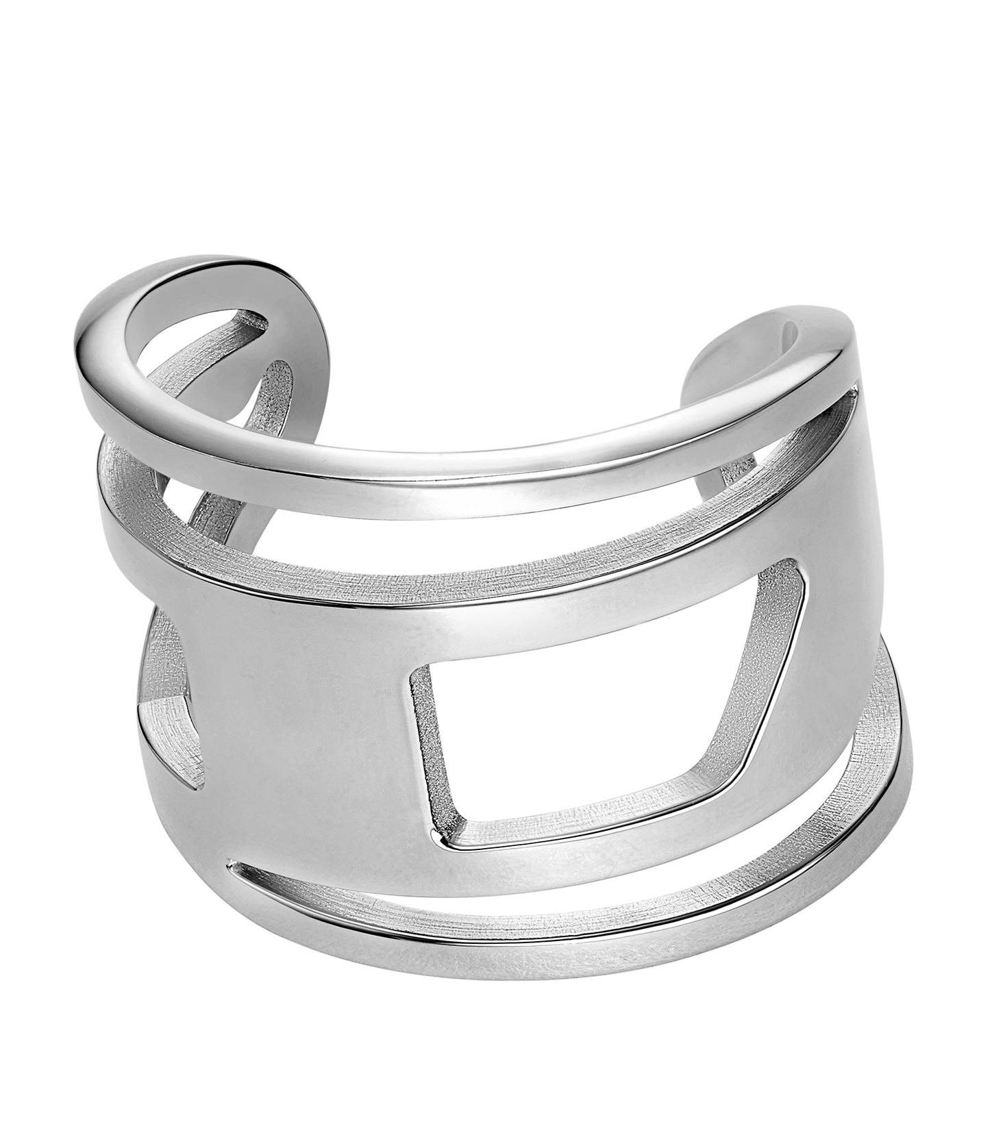 Men Oval D Logo Ring Silver