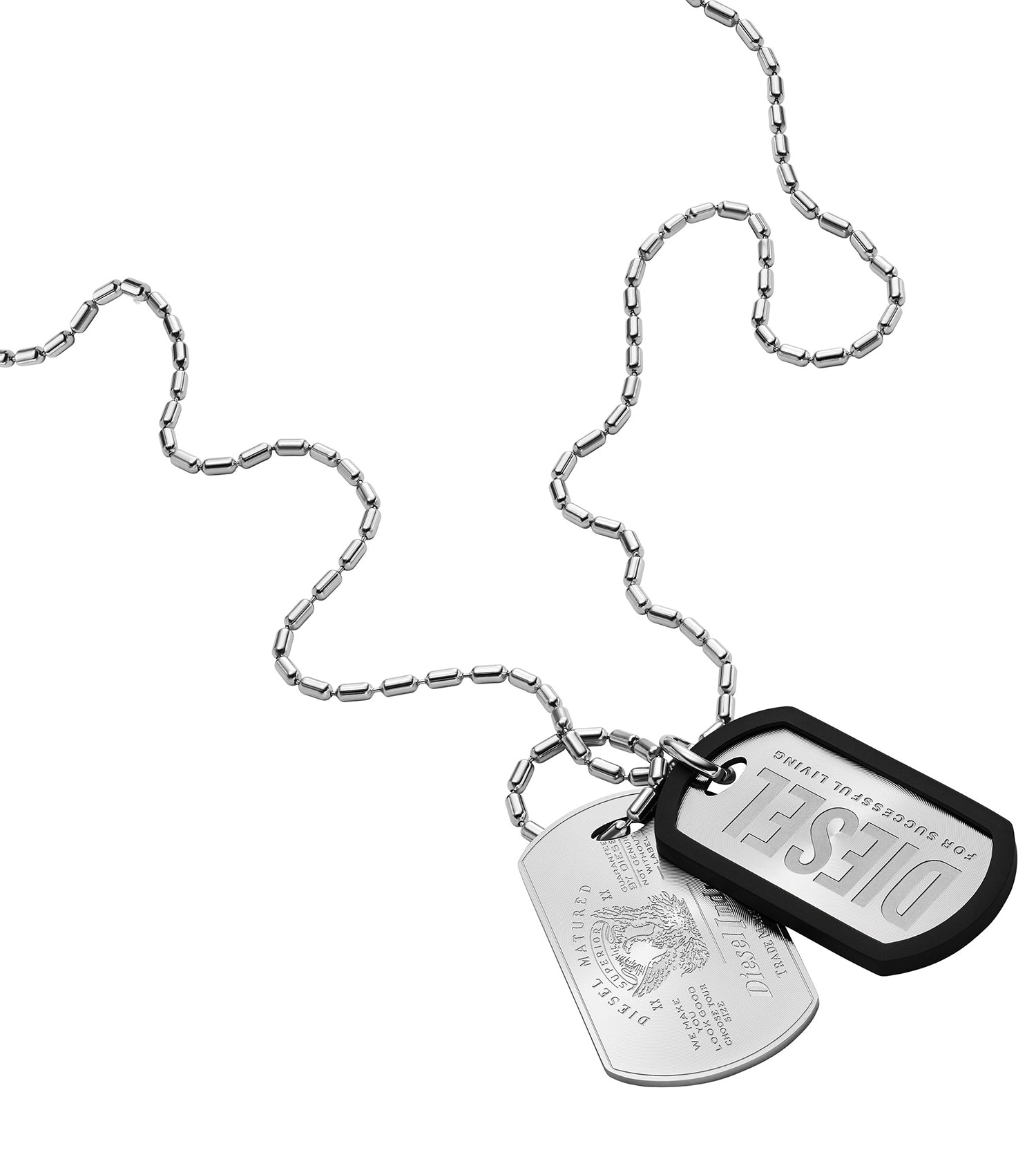 Men Diesel Font Necklace Silver