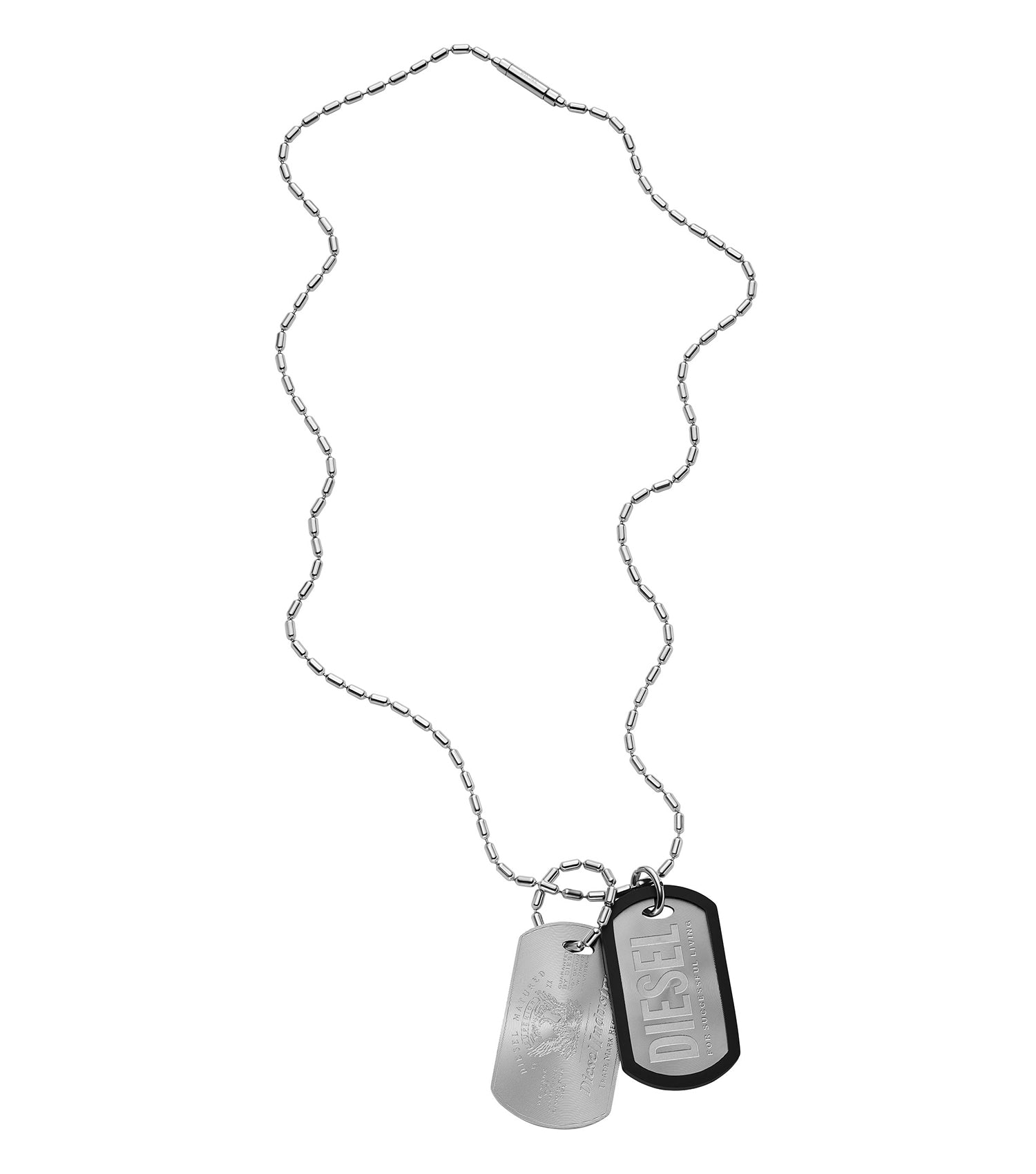 Men Diesel Font Necklace Silver