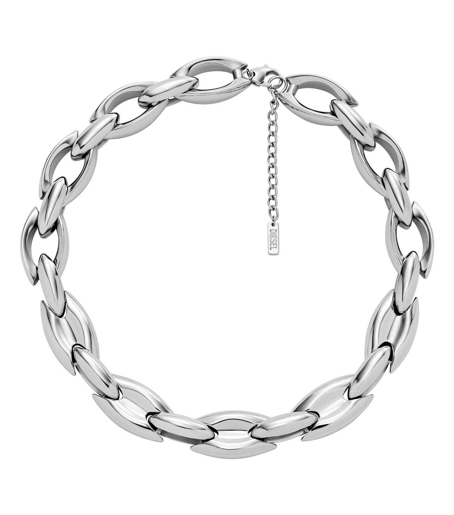 Women Grunge Necklace Silver Stainless Steel