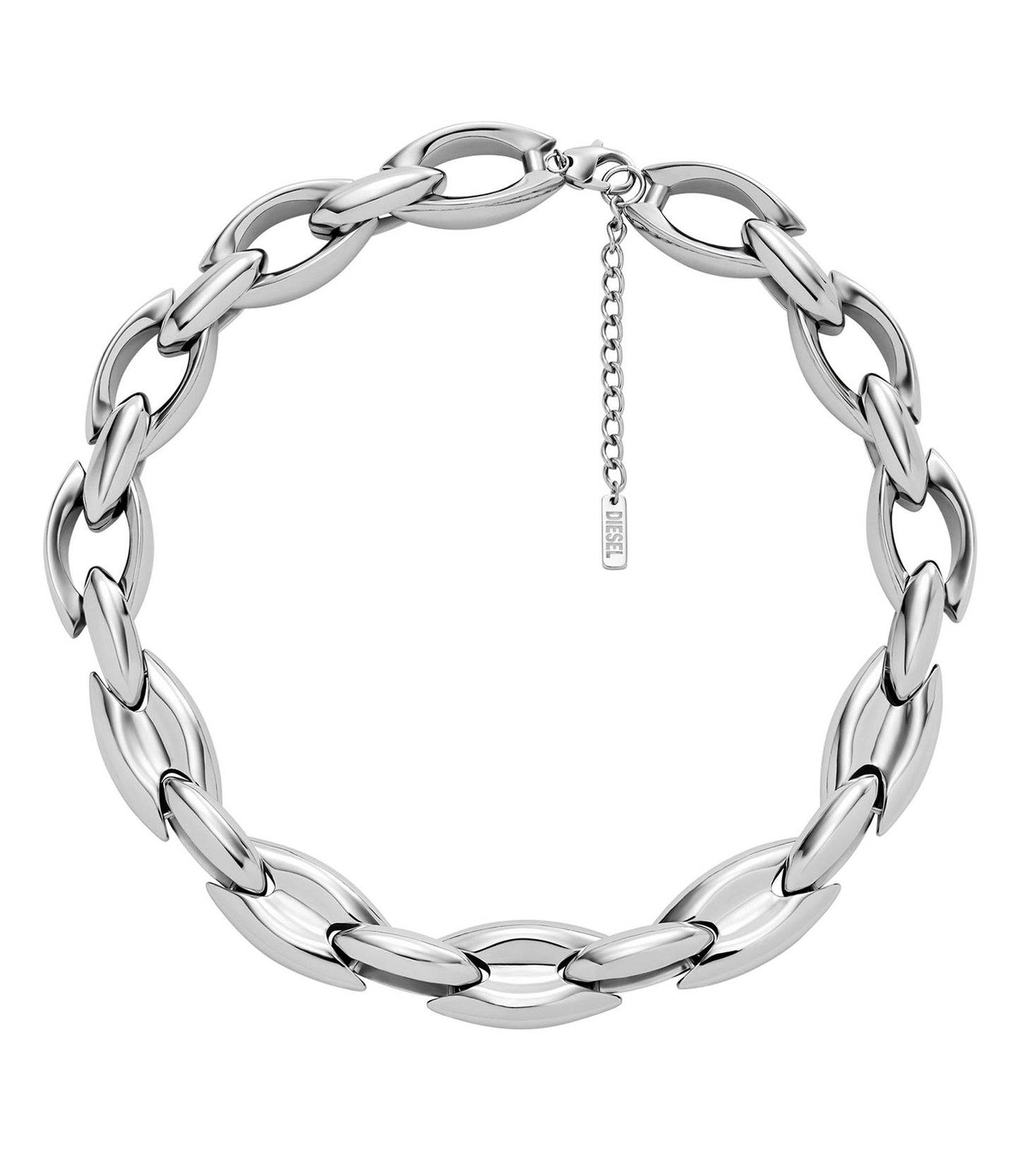 Women Grunge Necklace Silver Stainless Steel