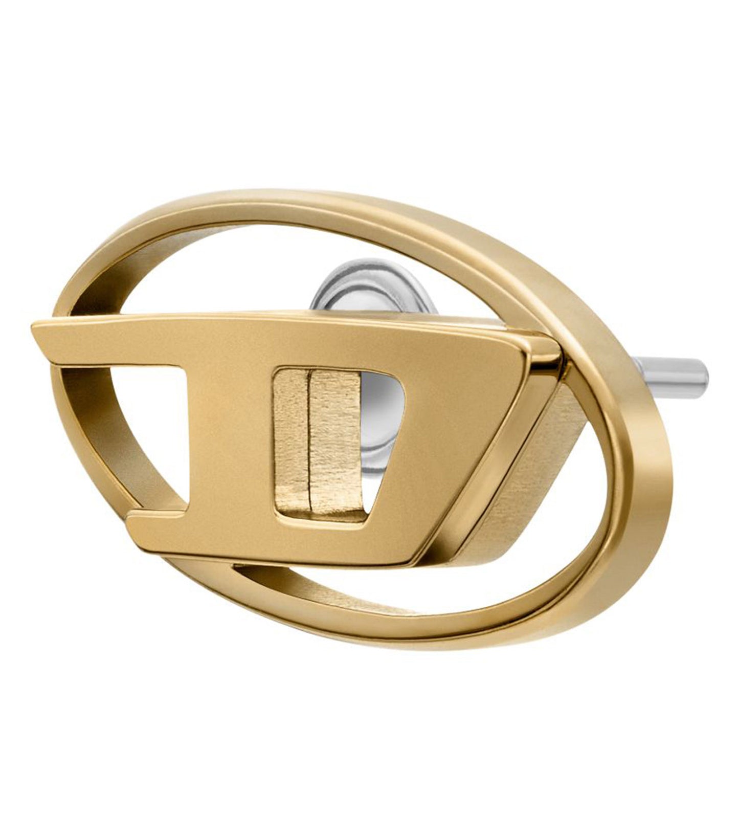 Men Oval D Logo Earring Gold Na