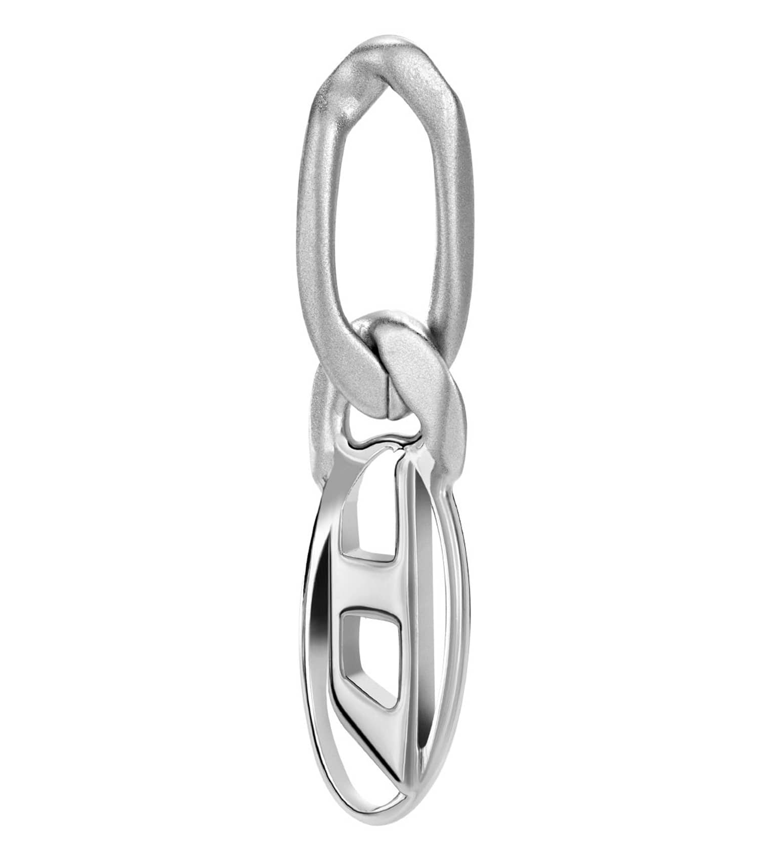 Women Oval D Logo Earring Silver Stainless Steel