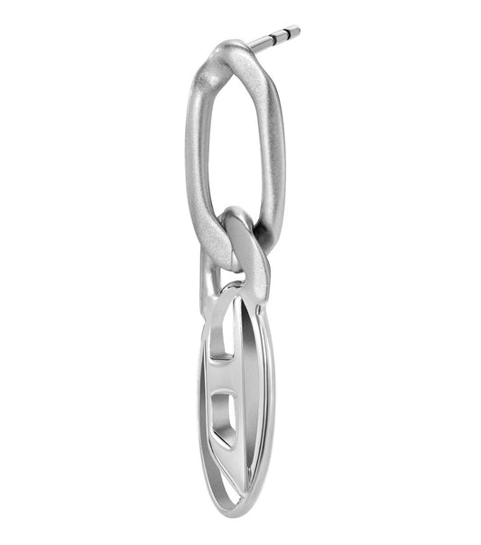 Women Oval D Logo Earring Silver Stainless Steel