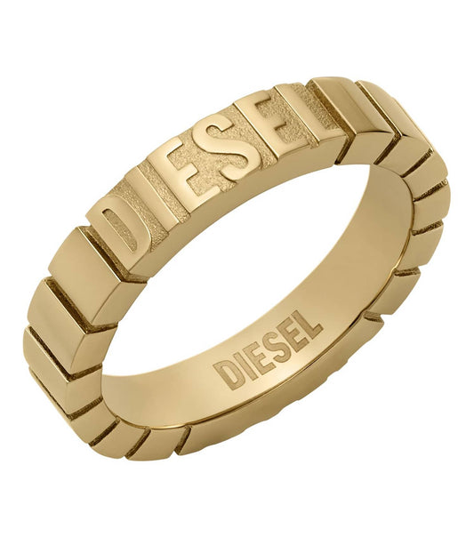 Men Diesel Font  Ring Gold Stainless Steel
