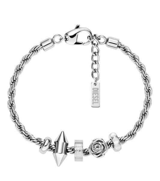 Gents Na Bracelet Silver Stainless Steel