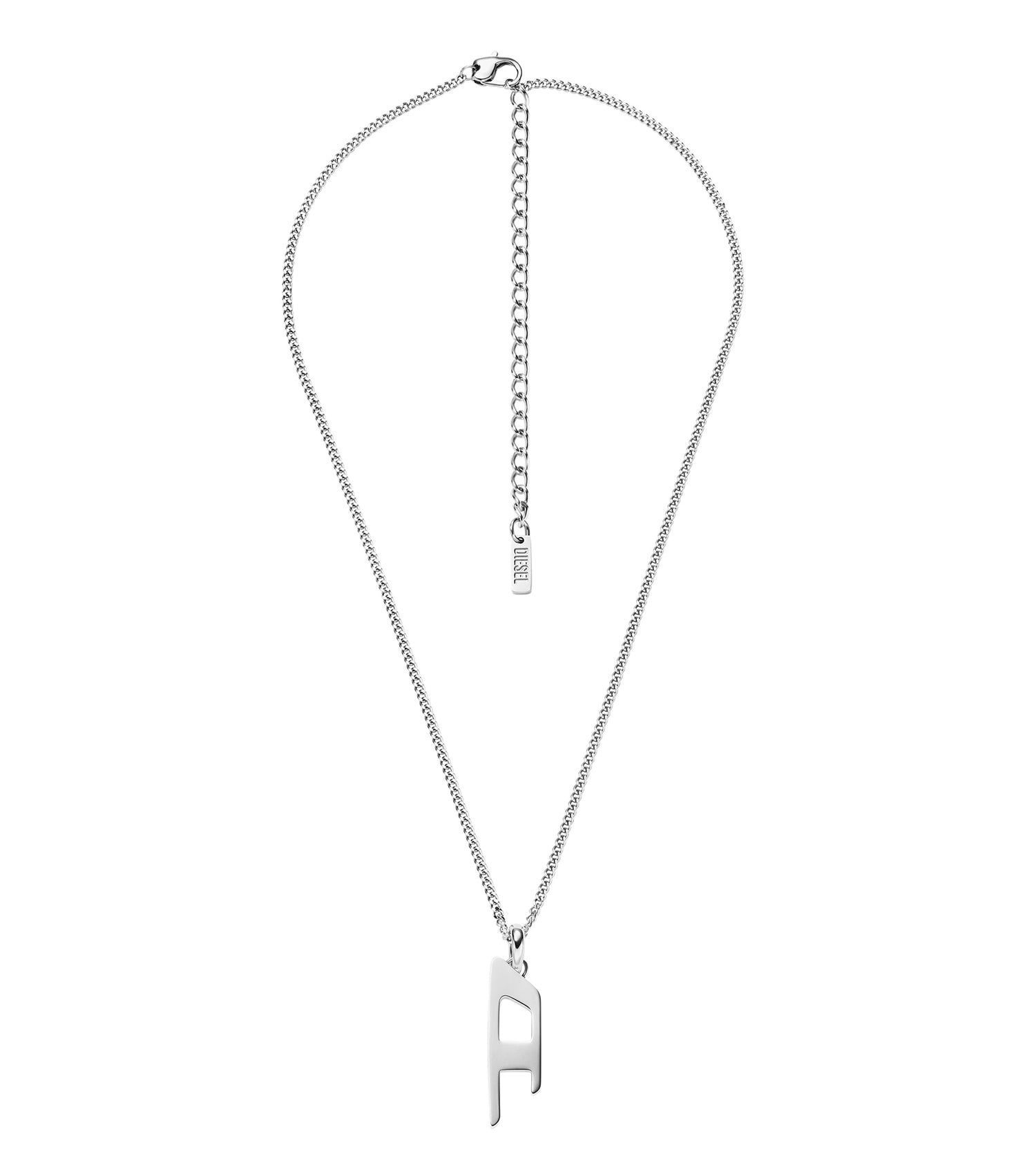 Gents D Logo Necklace Silver Stainless Steel
