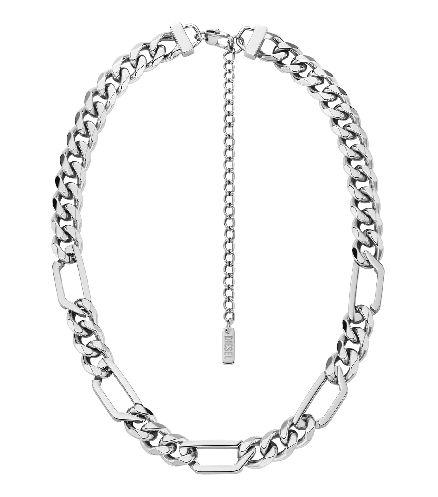 Gents D Logo Necklace Silver Stainless Steel