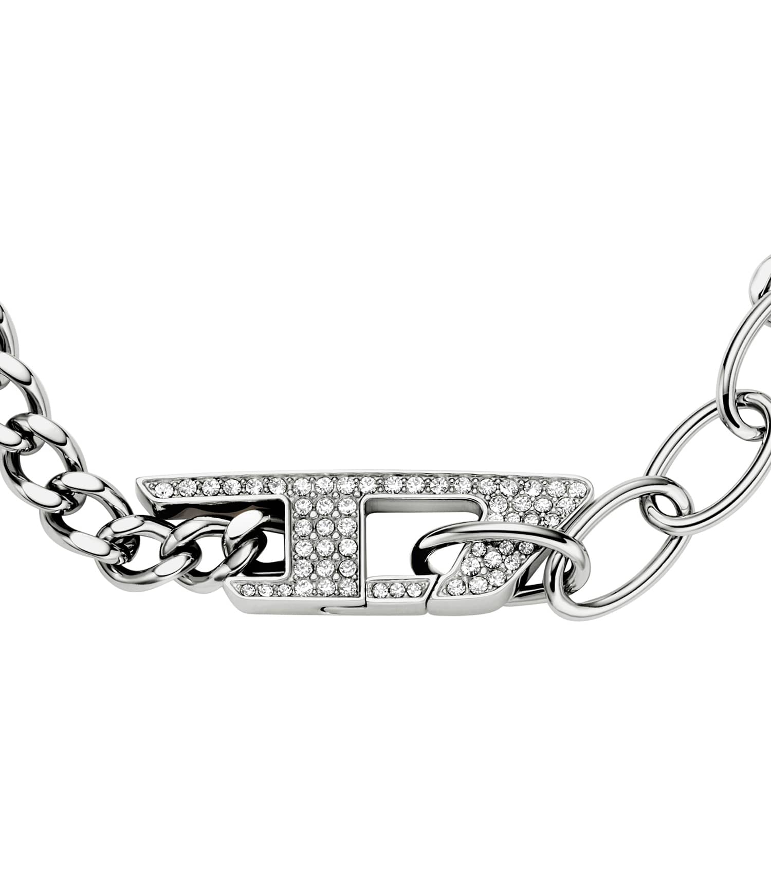 Gents D Logo Bracelet Silver Stainless Steel