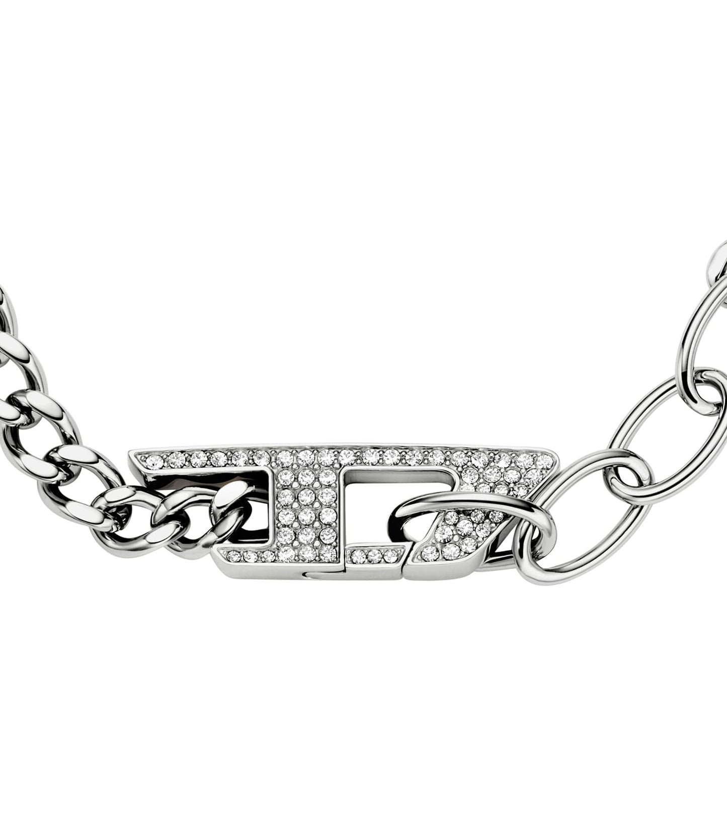 Gents D Logo Bracelet Silver Stainless Steel