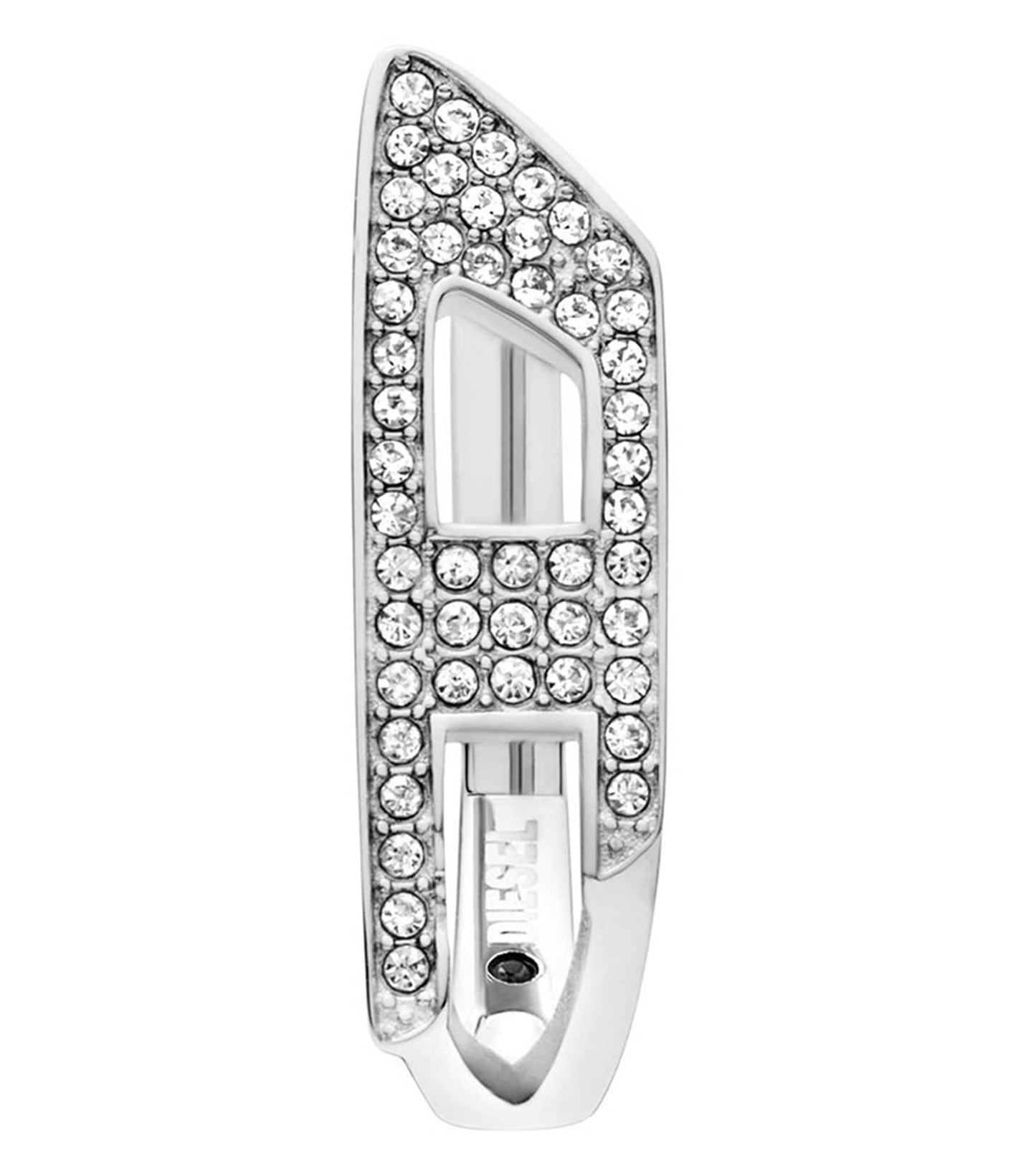 Gents D Logo Earring Silver Stainless Steel