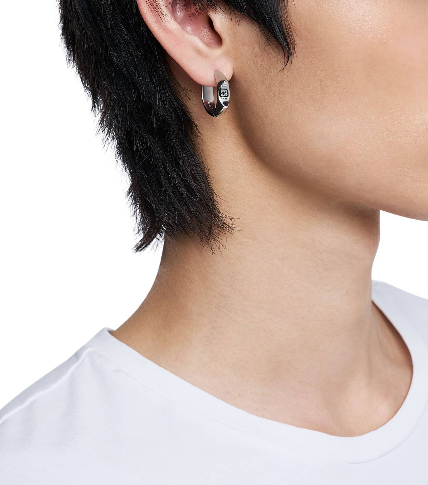 Gents Metamorph Earring Silver Stainless Steel