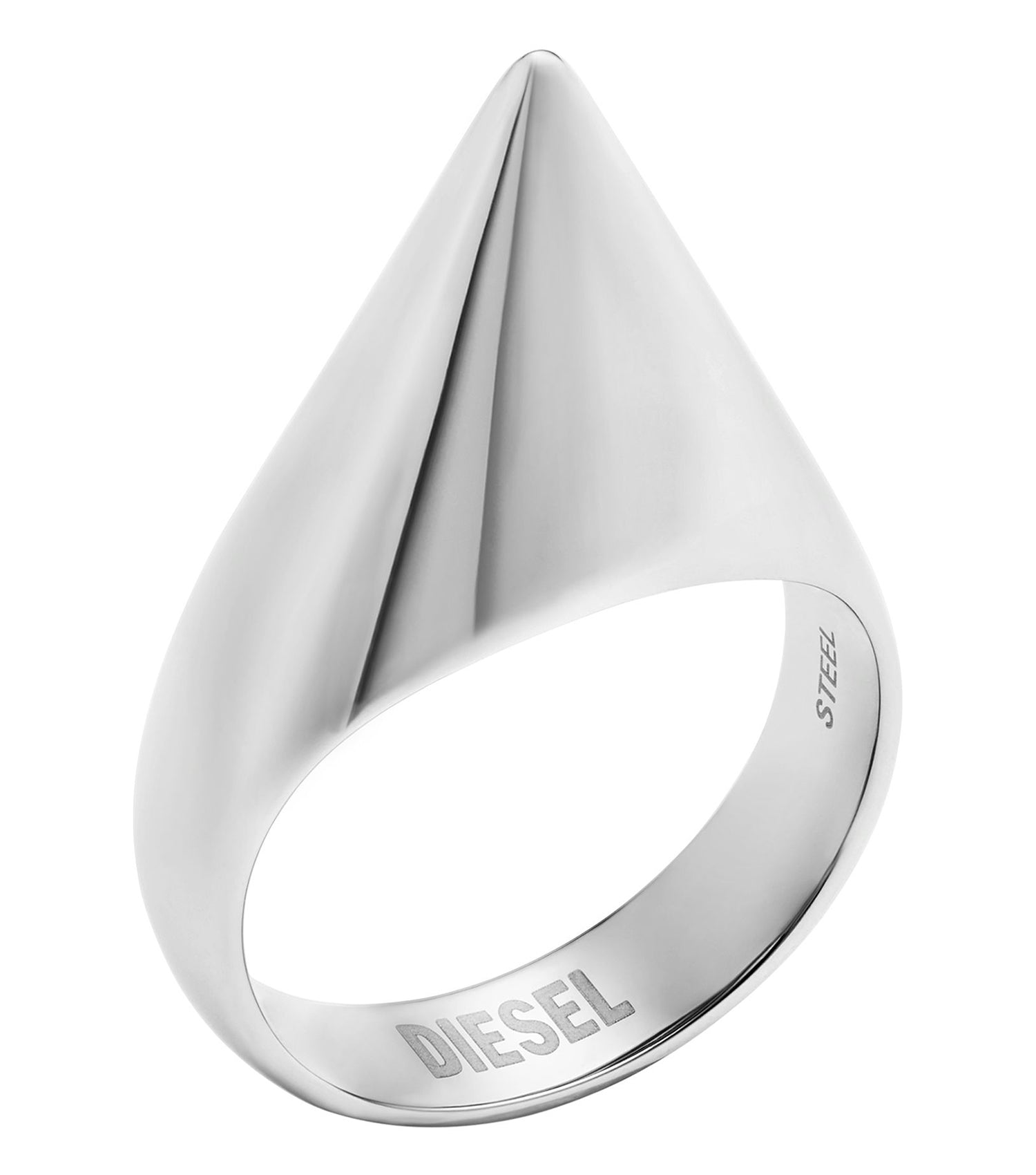 Unisex D Logo Ring Silver Stainless Steel