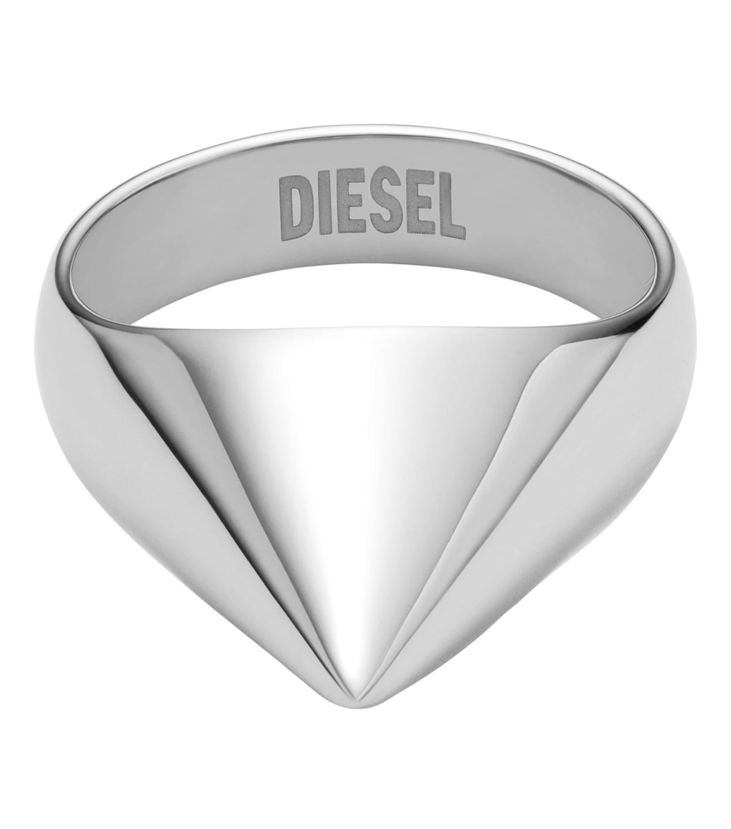 Unisex D Logo Ring Silver Stainless Steel