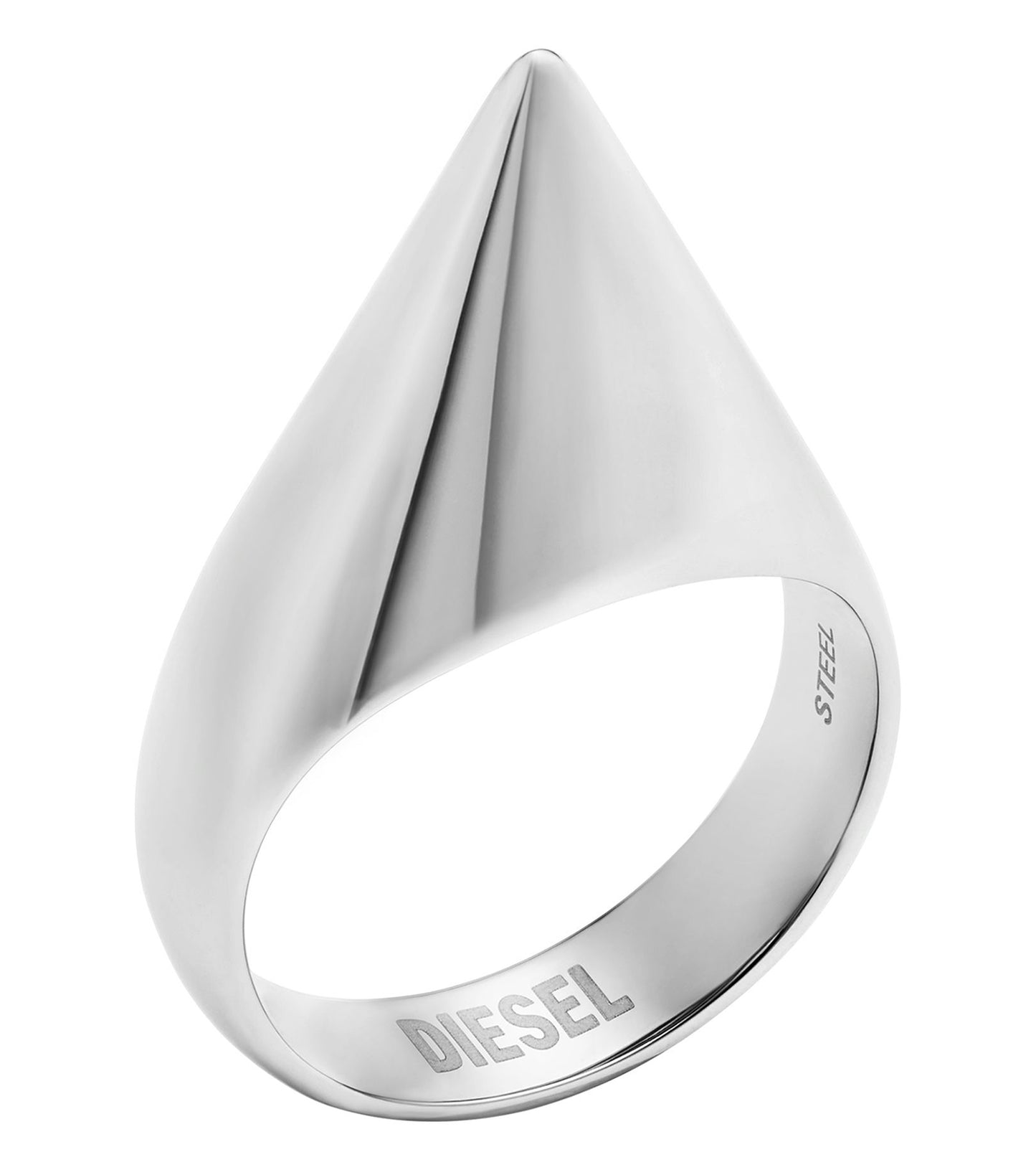 Unisex D Logo Ring Silver Stainless Steel