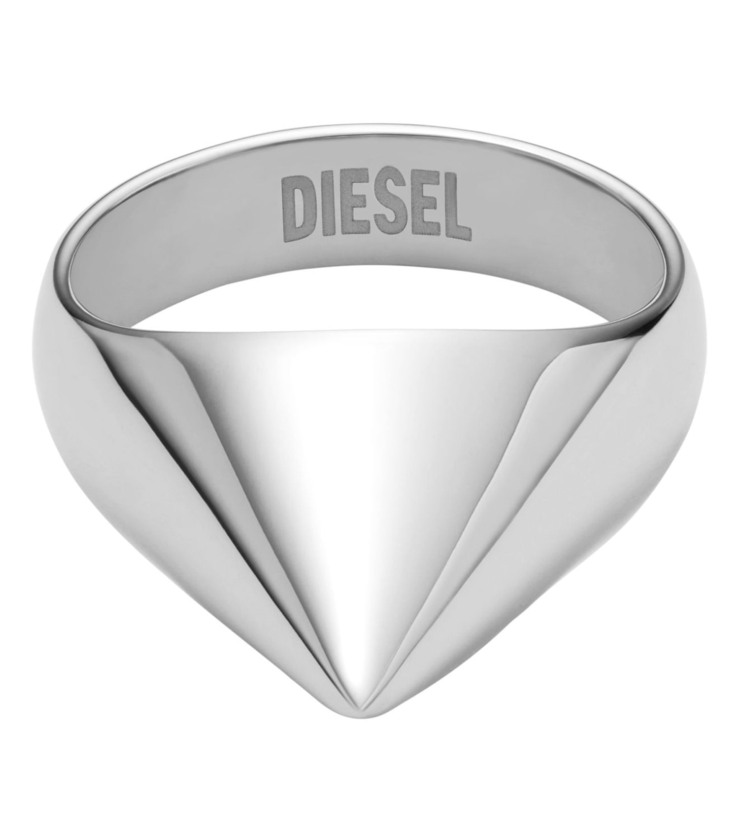 Unisex D Logo Ring Silver Stainless Steel