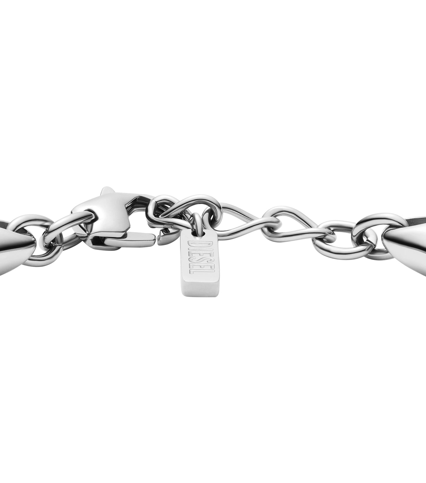 Unisex Oval D Logo Bracelet Silver Stainless Steel