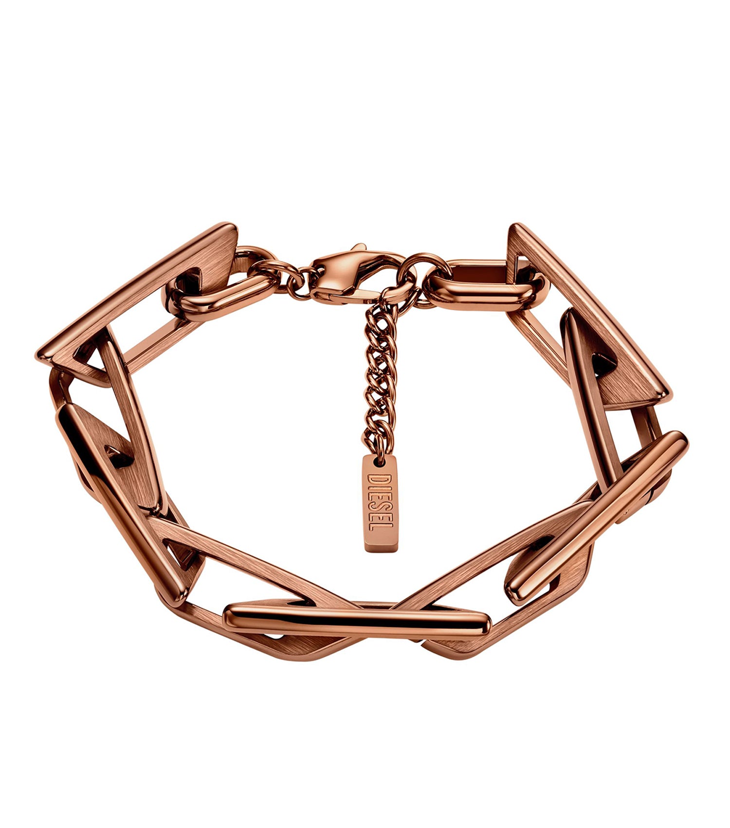 Unisex D Logo Bracelet Brown Stainless Steel