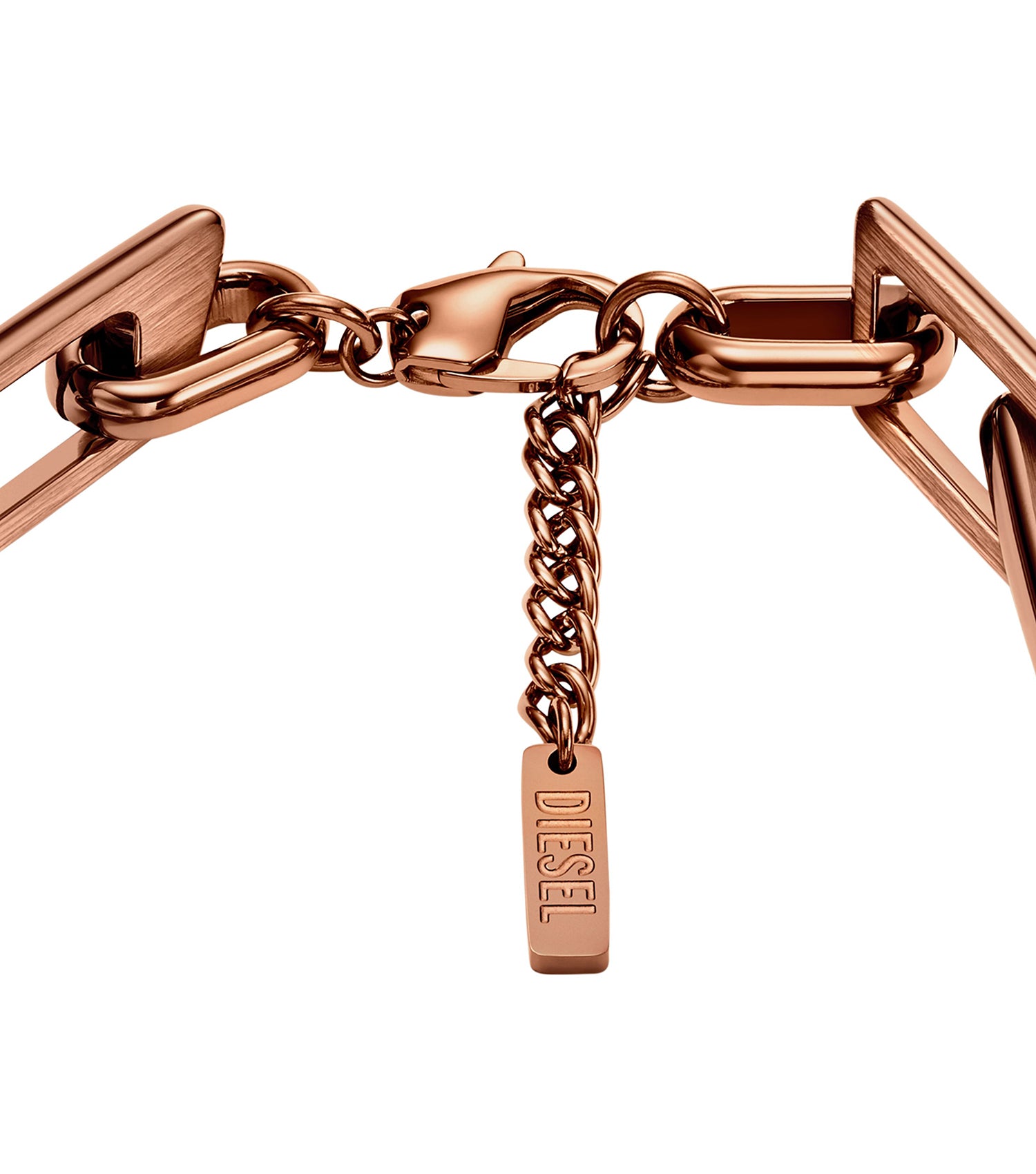 Unisex D Logo Bracelet Brown Stainless Steel