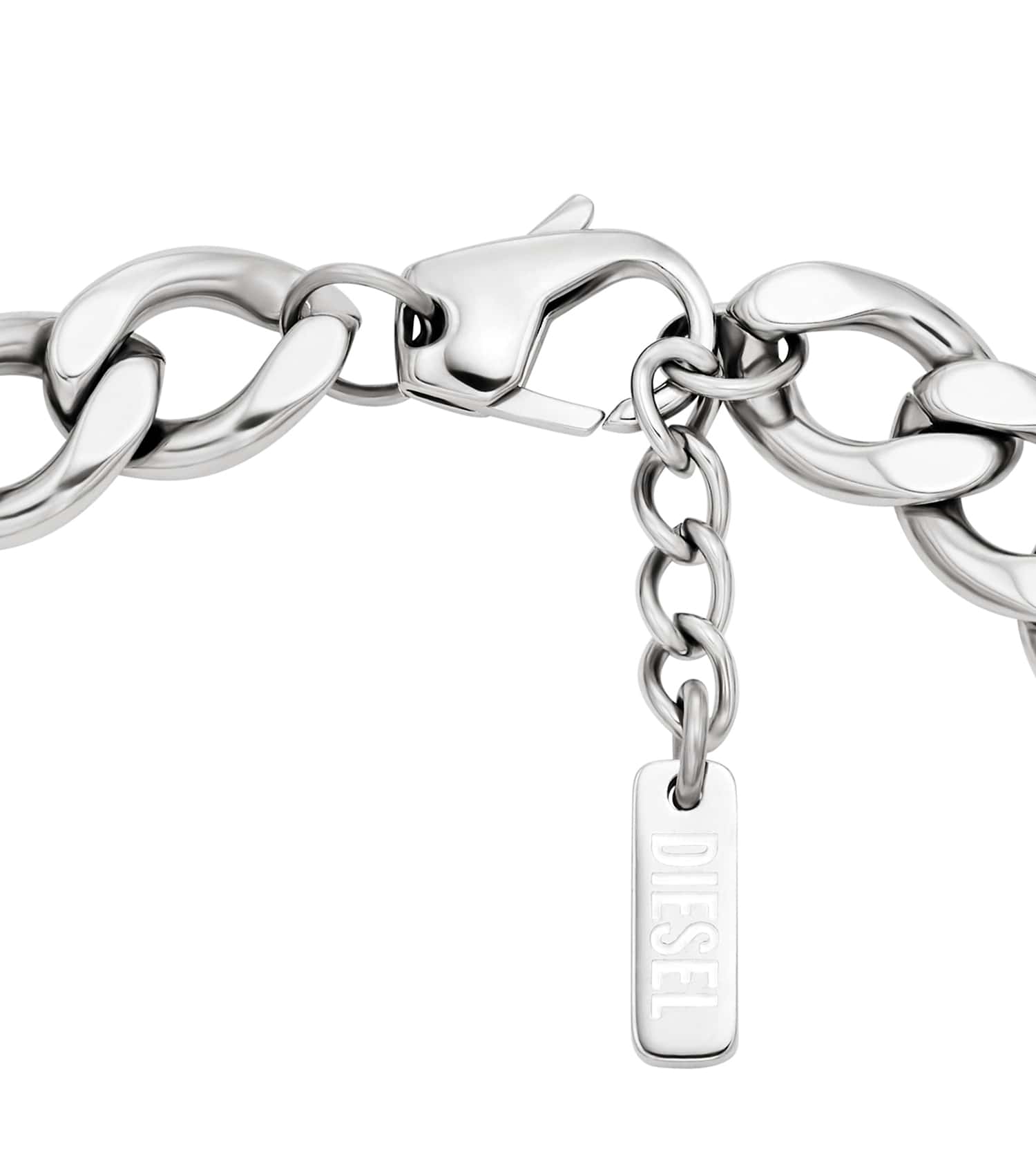 Men D Logo Bracelet Silver Stainless Steel